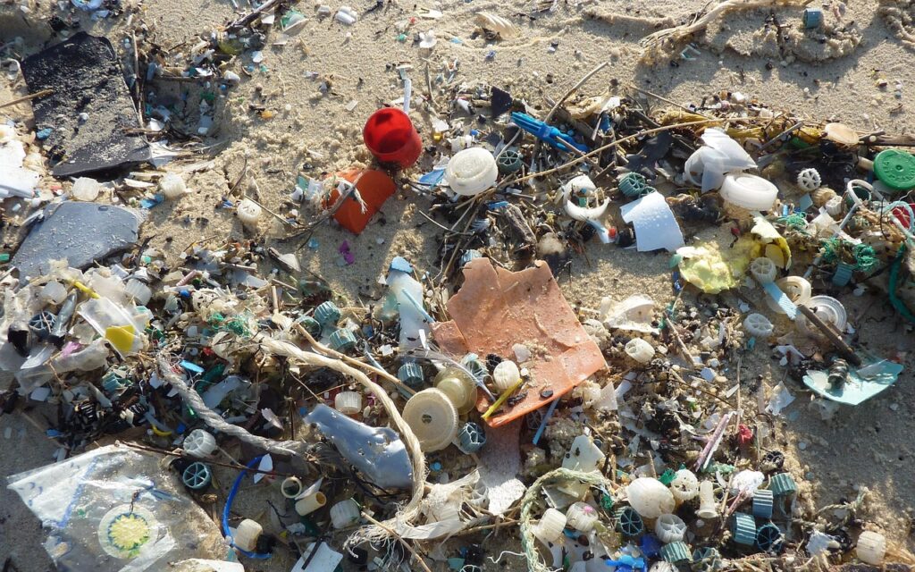 ocean plastic recovered from beaches and shorelines